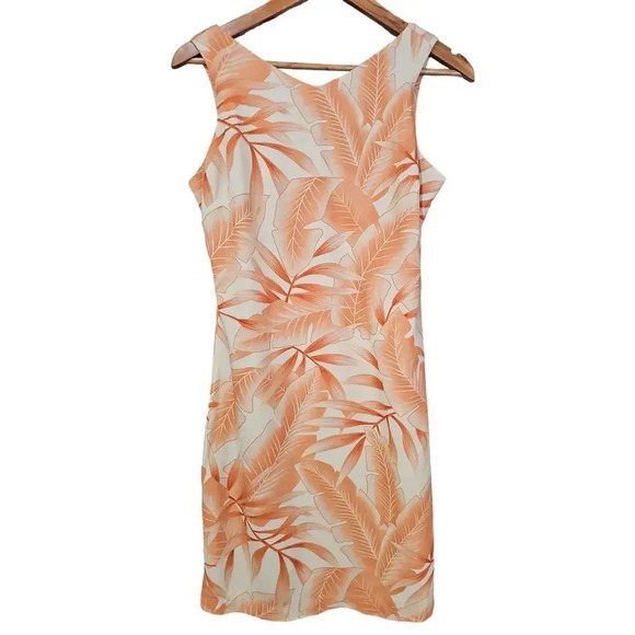 Caribbean Joe Tropical Shift Mini Dress Orange Size PS - Picture 1 of 5